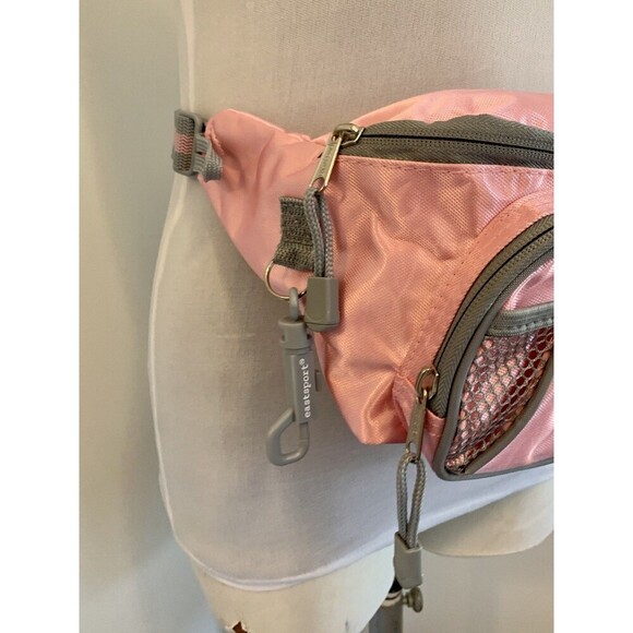 VTG Eastsport Belt Bag Pink Gray Women Fanny Pack 2000s 90s y2k Barbie Cute Trav - Picture 7 of 15